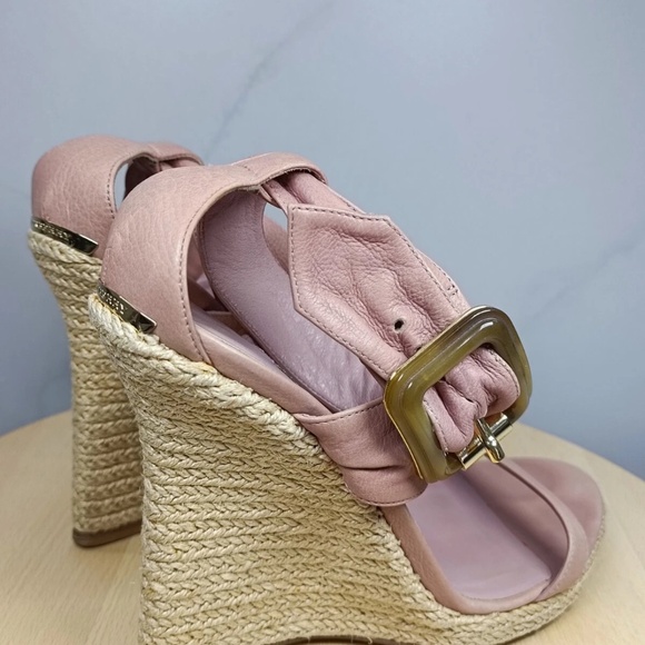 Burberry Catsbrook Wedge Sandal Espadrille Blush Pink Size 38 - Picture 5 of 10